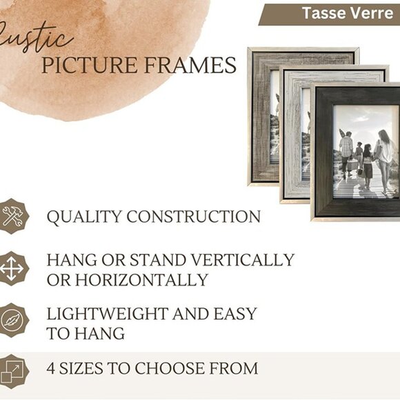 NEW 3-Pack 5x7 Rustic Picture Frames - Picture 5 of 9
